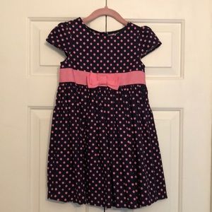 Gymboree Corduroy Polka Dot Dress w Bow Detail